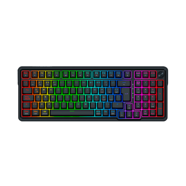 Teclado Gamer Mecánico Alámbrico Redragon EISA MAGNETIC K686 | 96% | Switches Magnéticos | Gasket Mount | Perilla de Volumen | Español | RGB | Negro | K686RGB-M-SP