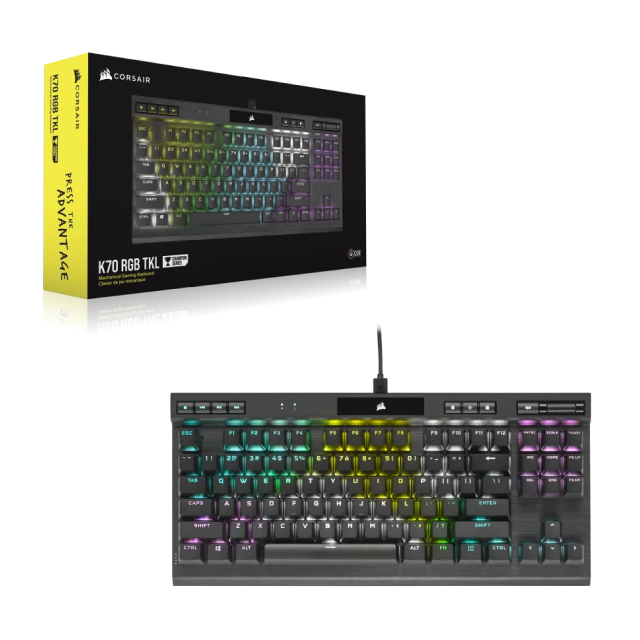 Teclado mecánico alámbrico Corsair K70 TKL | Switch Speed | Negro | Inglés | CH-9119014-NA