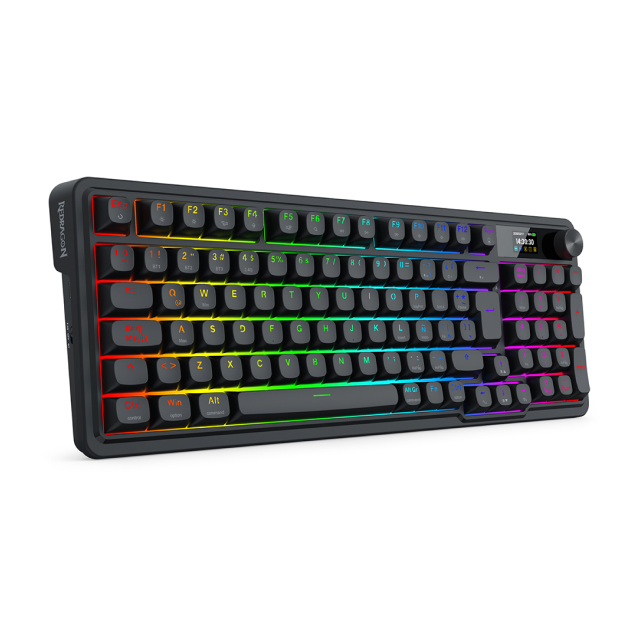 Teclado Mecánico Inalámbrico Redragon EISA LCD K719 | 95% | Switch Lineal Yolk | Hot Swap | Pantalla LCD | Gasket Mount | 2.4 GHz / Bluetooth / USB | Español | RGB | Negro | K719RGB-PRO SP