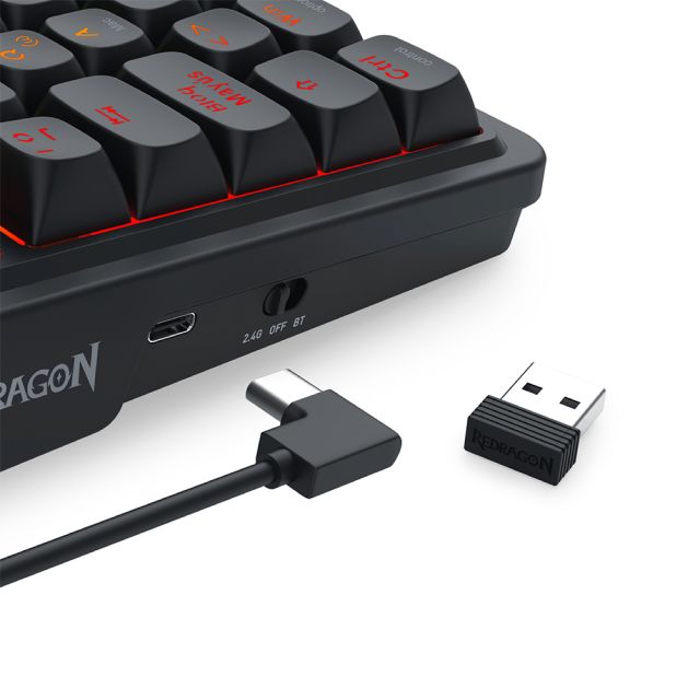 Teclado Mecánico Inalámbrico Redragon EISA LCD K719 | 95% | Switch Lineal Yolk | Hot Swap | Pantalla LCD | Gasket Mount | 2.4 GHz / Bluetooth / USB | Español | RGB | Negro | K719RGB-PRO SP