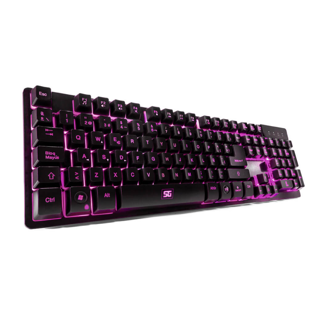 Teclado Gamer Vorago SG KB-502 | Anti-Ghosting | 2 teclas multimedia | Iluminacion LED | Español | KB-502