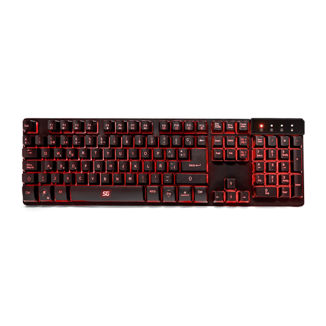 Teclado Gamer Vorago SG KB-502 | Anti-Ghosting | 2 teclas multimedia | Iluminacion LED | Español | KB-502