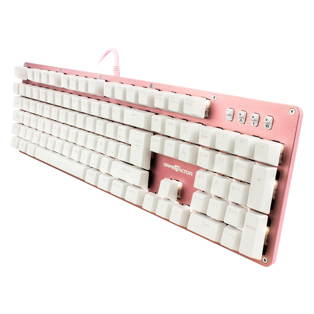 TECLADO ALAMBRICO MECANICO GAMEFACTOR KBG400 PINK SWITCH RED (ESPAÑOL) / KBG400-PK-RD