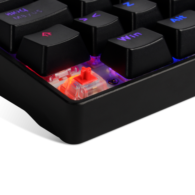 Teclado Alámbrico Mecánico GameFactor KBG560 | 60% / 61 Teclas | Switch Gateron Red | Keycaps Extras | Español | RGB | KBG560-RD