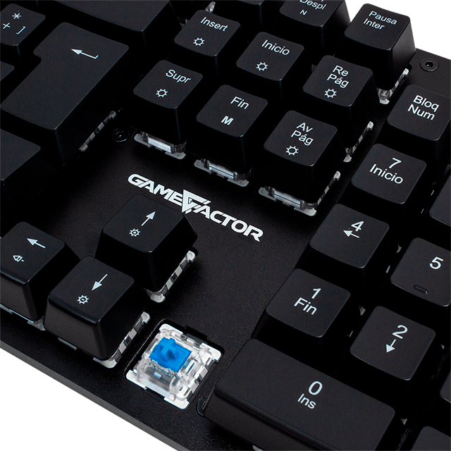 TECLADO ALAMBRICO MECANICO GAMEFACTOR NEGRO RGB SWITCH BLUE (ESPAÑOL) / KBG400-BL