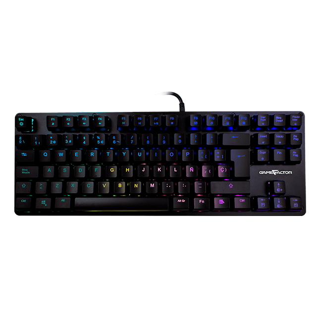 Teclado Gamer Game Factor KBG500 - Mecánico - Switch Rojo - Alámbrico - TKL - Español - RGB - KBG500-RD