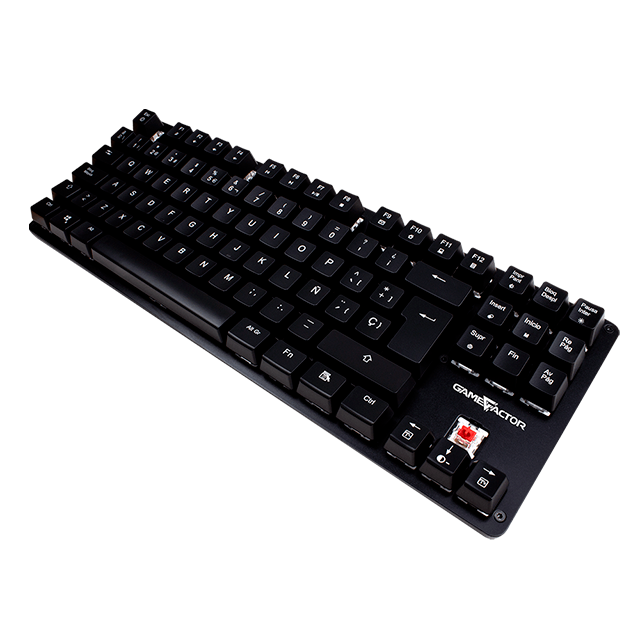 Teclado Gamer Game Factor KBG500 - Mecánico - Switch Rojo - Alámbrico - TKL - Español - RGB - KBG500-RD