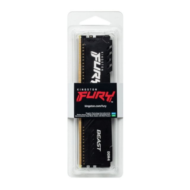 MEMORIA RAM DDR4 8GB 3200MT/s KINGSTON FURY BEAST NEGRO / KF432C16BB/8