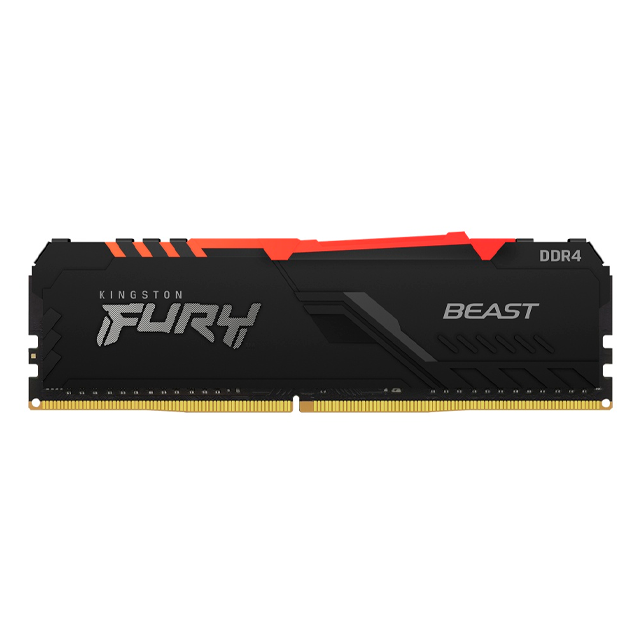 MEMORIA RAM DDR4 8GB 3200MT/s KINGSTON FURY BEAST RGB NEGRO / KF432C16BBA/8