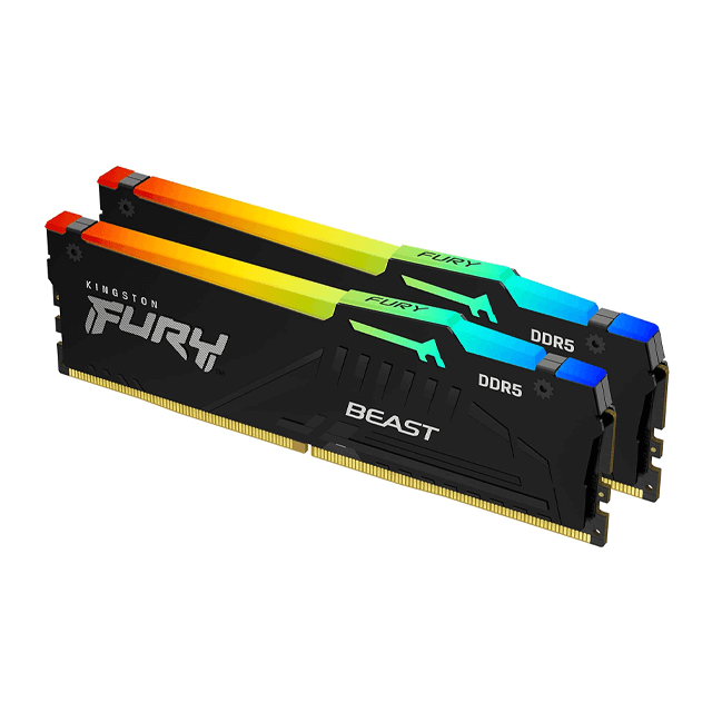 Kit de Memoria RAM DDR5 | 64Gb (2 x 32GB) | 5200Mhz | CL40 | Kingston Fury Beast | KF552C40BBAK2-64