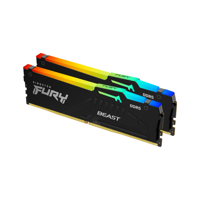 Kit de Memoria RAM DDR5 Kingston Fury Beast RGB | 32GB (2x16GB) | 5600MT/s | CL36 | EXPO | KF556C36BBEAK2-32