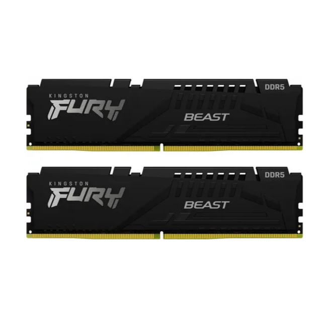 Kit de Memoria RAM DDR5 | 64GB (2 x 32GB) | 6000MT/s | AMD EXPO | CL36 | Kingston Fury Beast Negro | KF560C36BBEK2-64