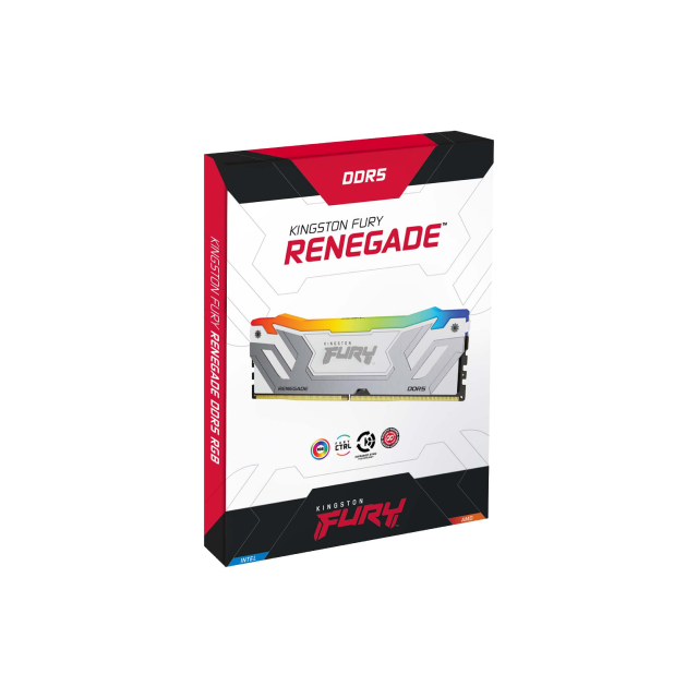 Memoria RAM DDR5 16 GB 6800 MT/s | Kingston FURY Renegade White RGB | CL36 | Non-ECC | XMP 3.0 | KF568C36RWA-16