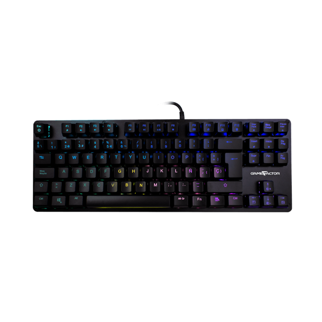 Teclado Alámbrico Mecánico GameFactor KBG500 | TKL | 88 Teclas | Switch Azul | RGB | Español | KBG-500-BL