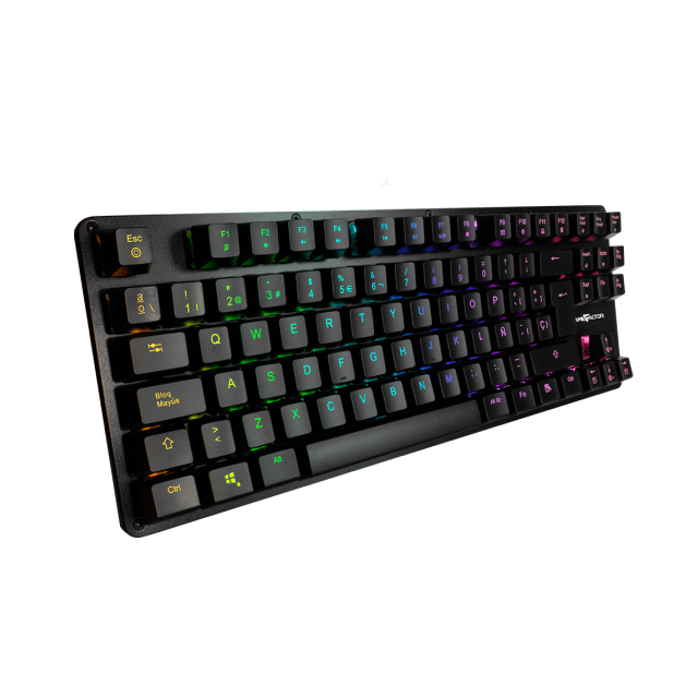 Teclado Alámbrico Mecánico GameFactor KBG500 | TKL | 88 Teclas | Switch Azul | RGB | Español | KBG-500-BL