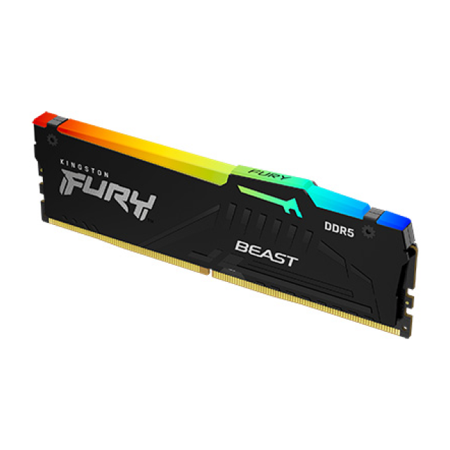 MEMORIA RAM DDR5 | 16GB | 5200MT/s | INTEL XMP | CL40 | KINGSTON FURY BEAST RGB NEGRO | KF552C40BBA-16