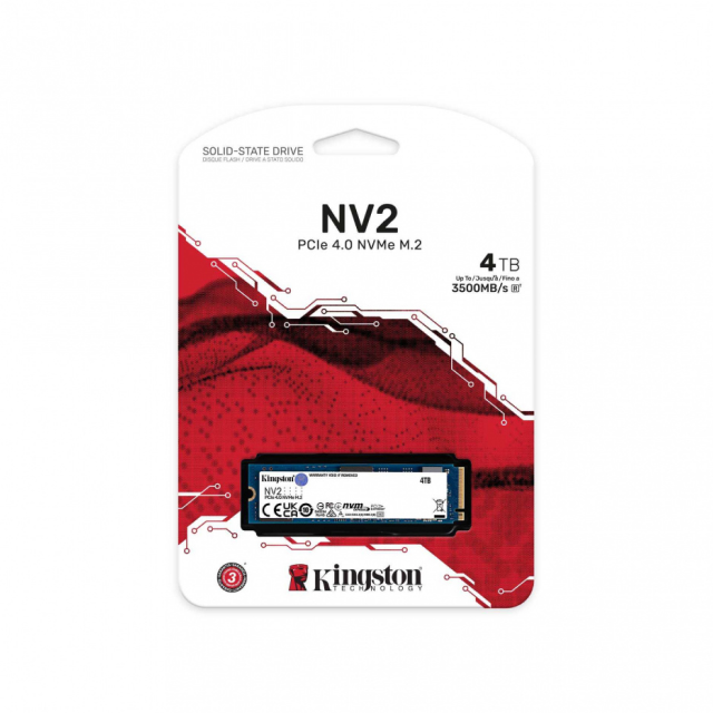 Unidad SSD Kingston SNV2S | 4TB | M.2 | PCIe 4.0 NVMe | 3500MB/s Lectura | 2800MB/s Escritura | SNV2S/4000G