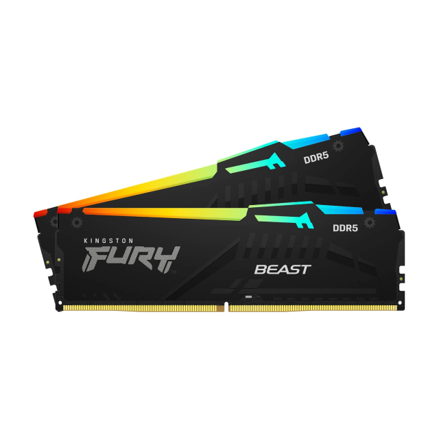 Kit de Memoria RAM DDR5  32GB (2 x 16GB) | 6000MHz | CL36 | Kingston FURY Beast RGB | KF560C36BBEAK2-32