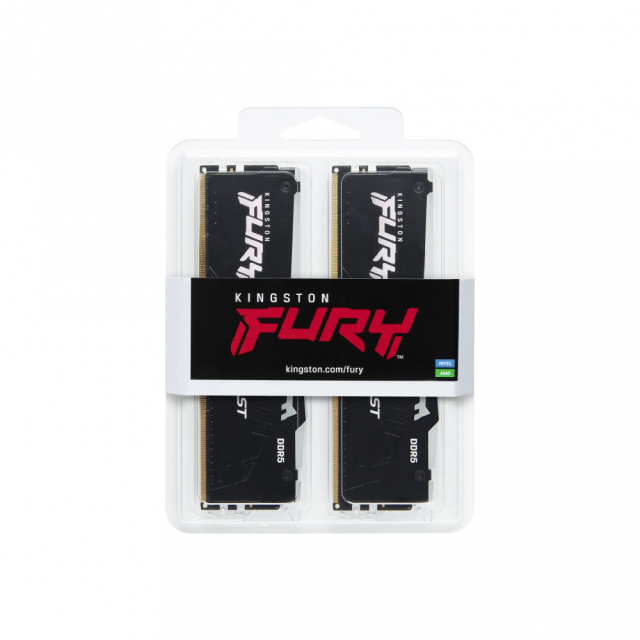 Kit de Memoria RAM DDR5  32GB (2 x 16GB) | 6000MHz | CL36 | Kingston FURY Beast RGB | KF560C36BBEAK2-32