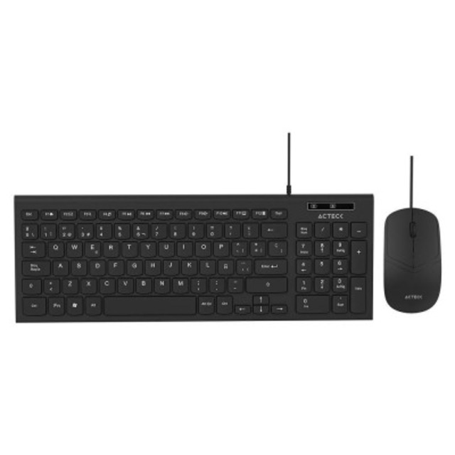 Kit Teclado y Mouse Creator Compact MK235 | Conexión USB-A Alámbrica | Teclado de Bajo Perfil | Mouse de 1200 DPI | Diseño Compacto | Color Negro | AC-945936