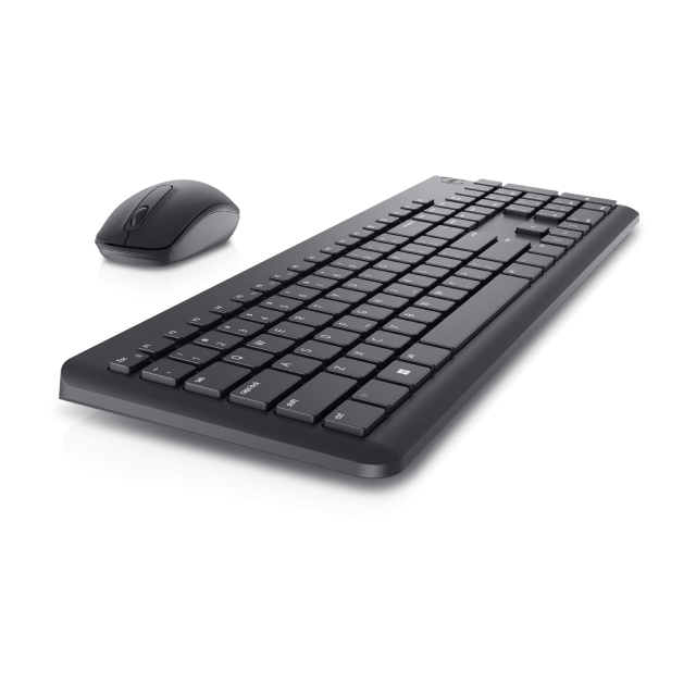 Kit de Teclado y Mouse Inalámbrico Dell KM3322W | Membrana | Completo / 100% | Resistente a Salpicaduras | Sensor Óptico | 1000 DPI | Conexión 2.4 GHz / USB | Baterías Incluidas | Español | Negro | KM3322W-R-LTN