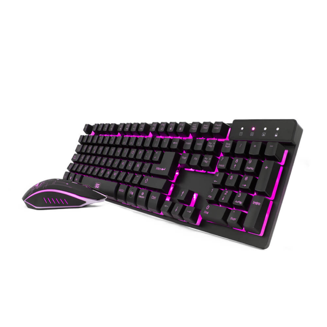 Kit de Teclado y Mouse Vorago SG KM-500 | Cuerpo Iluminado | Teclas Multimedia | Anti-Ghosting | 3200DPI | KM-500