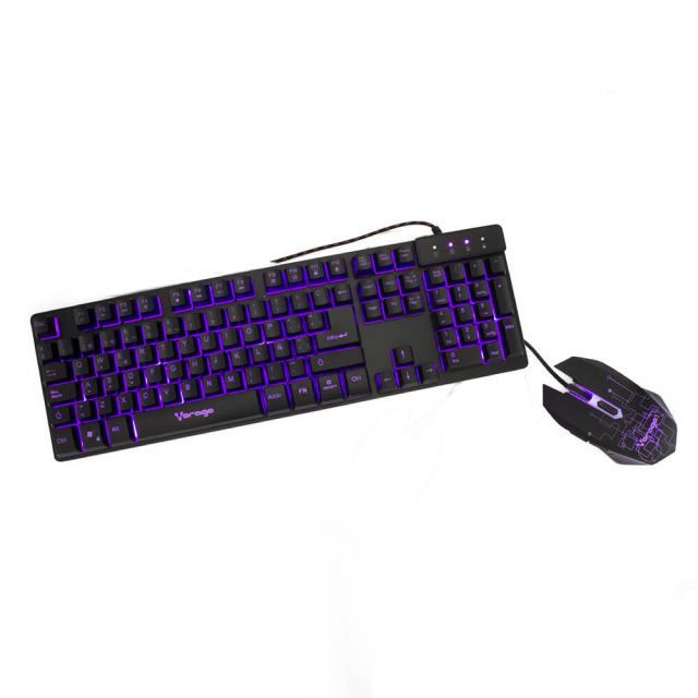 Kit de Teclado y Mouse Vorago SG KM-500 | Cuerpo Iluminado | Teclas Multimedia | Anti-Ghosting | 3200DPI | KM-500