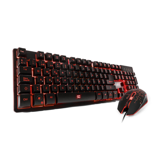 Kit de Teclado y Mouse Vorago SG KM-500 | Cuerpo Iluminado | Teclas Multimedia | Anti-Ghosting | 3200DPI | KM-500