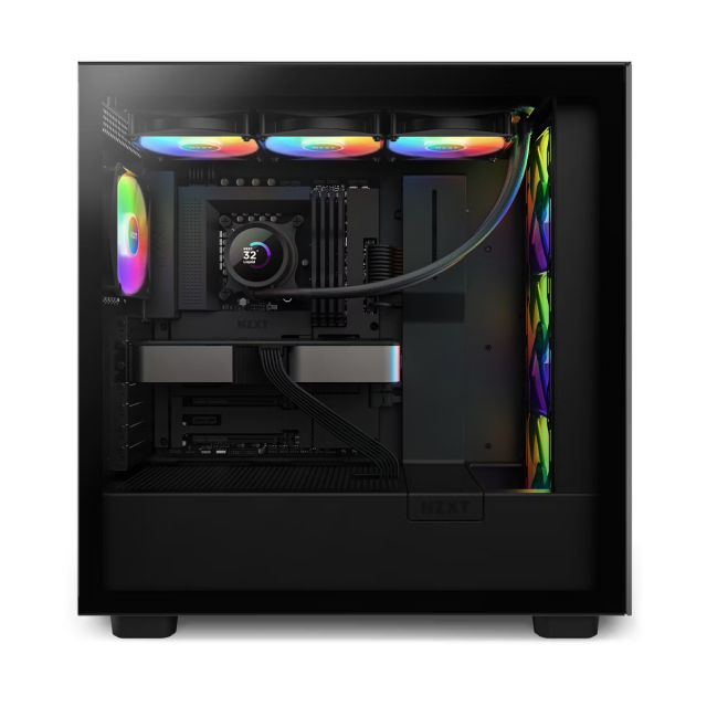 Enfriamiento Líquido NZXT Kraken 360 RGB | Color Negro | 360mm | Pantalla LCD Personalizable | 3 ventiladores de 120mm | RL-KR360-B1