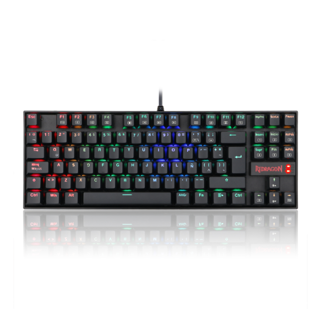 Teclado Alámbrico Mecánico Redragon Kumara K552 | TKL | Switches Redragon Blue | RGB | Español | K552RGB-1 SP-BLUE