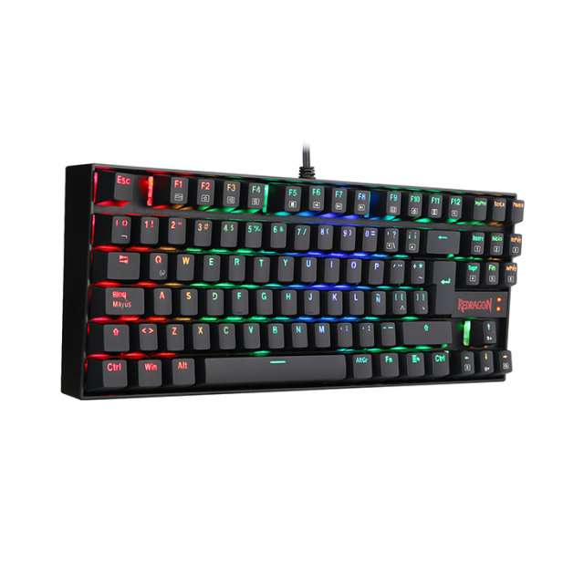 Teclado Alámbrico Mecánico Redragon Kumara K552 | TKL | Switches Redragon Blue | RGB | Español | K552RGB-1 SP-BLUE