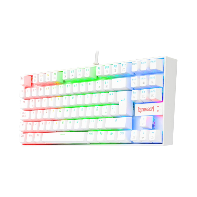 Teclado Alámbrico Metálico Redragon Kumara White K552W | TKL | Switch Redragon Blue | Español | K552W-RGB-SP