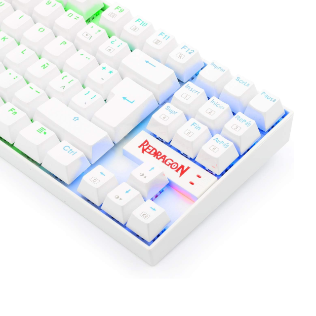 Teclado Alámbrico Metálico Redragon Kumara White K552W | TKL | Switch Redragon Blue | Español | K552W-RGB-SP