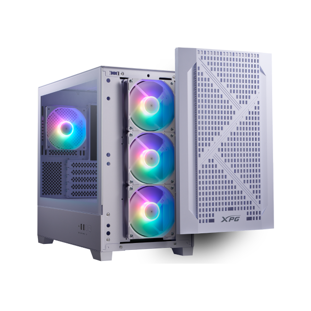 Gabinete ADATA XPG LANDER 300 | Mini Torre | Micro-ATX / Mini-ITX | USB-A 3.2 | Cristal Templado | Incluye 4 Ventiladores ARGB | Blanco | LANDER300MAA-WHCWW