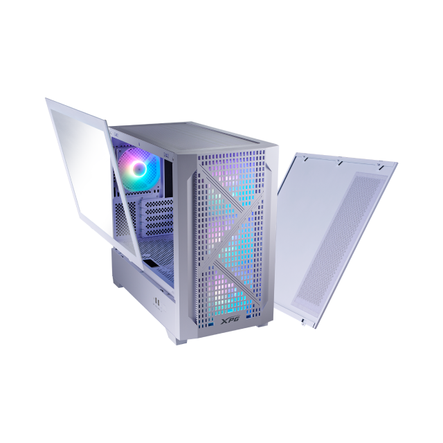 Gabinete ADATA XPG LANDER 300 | Mini Torre | Micro-ATX / Mini-ITX | USB-A 3.2 | Cristal Templado | Incluye 4 Ventiladores ARGB | Blanco | LANDER300MAA-WHCWW