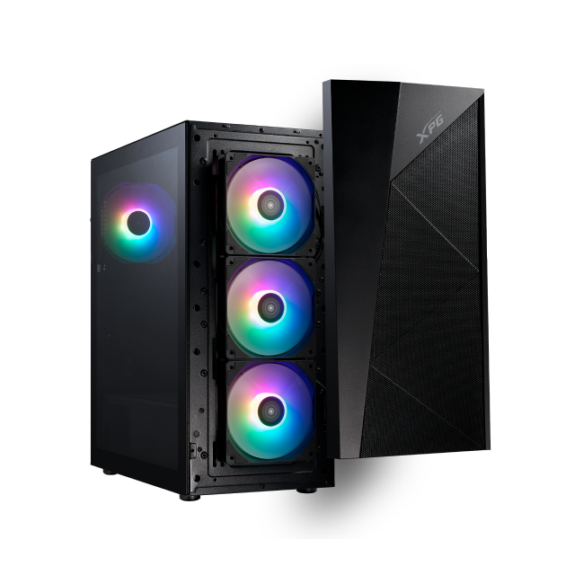 Gabinete ADATA XPG LANDER 500 | Media Torre | ATX / Micro-ATX / Mini-ITX | USB-A 3.2 | Cristal Templado | Incluye 4 Ventiladores ARGB | Negro | LANDER500MTA-BKCWW