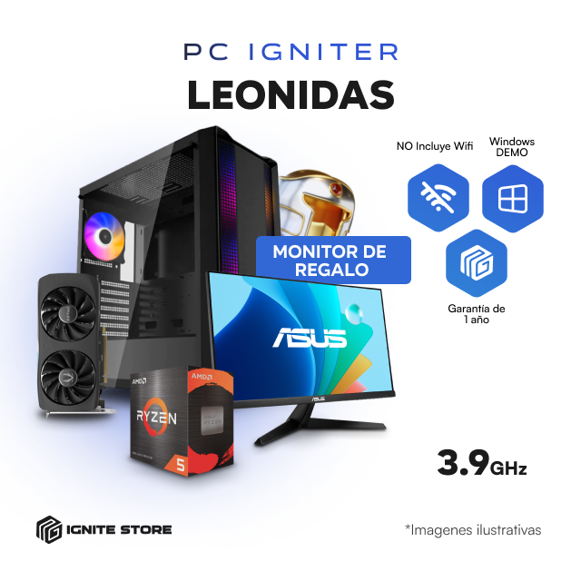 PC IGNITER LEONIDAS - R5 5600GT + RTX4060 + MONITOR