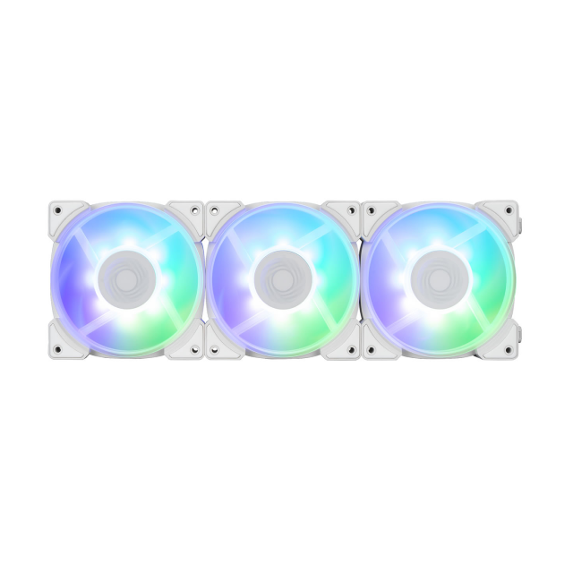 Kit de 3 Ventiladores InWin LYNX LN120 | 120mm x 3 | PWM 900 - 2200 RPM | RGB | 17.2 - 25.5 dB(A) | Color Blanco| LN120P