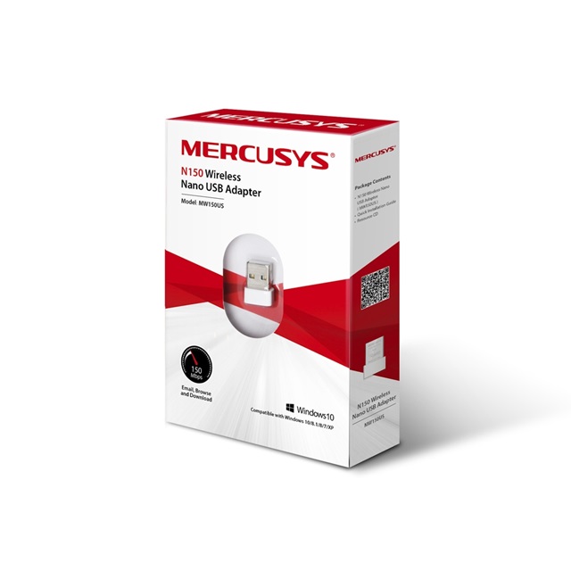 ADAPTADOR WIFI MERCUSYS N150 NANO USB 2.4Ghz 150Mbps / MW150US