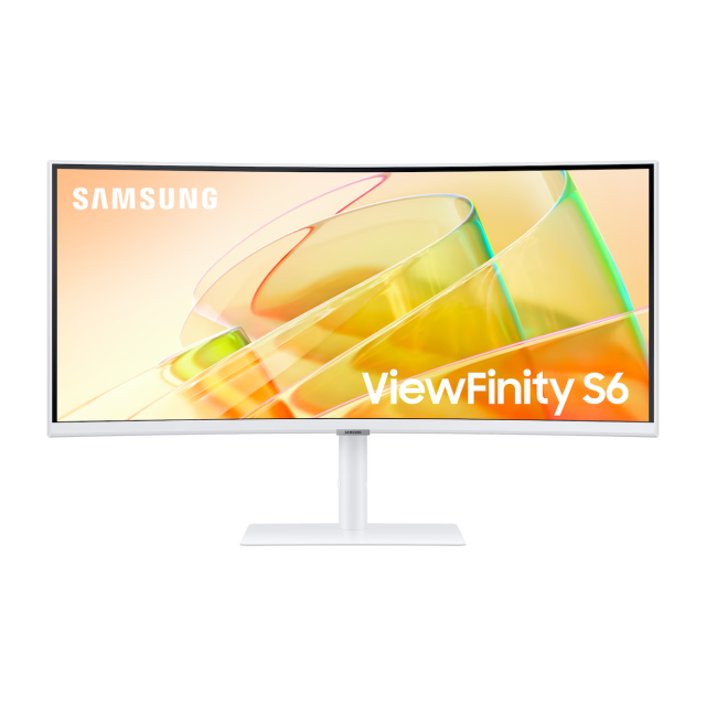 Monitor Curvo Samsung ViewFinity S6 | 34" | 3440 x 1440 (UWQHD) | VA | 100Hz | 5ms (GTG) | 1000R | Bocinas Integradas | AMD FreeSync / HDR10 | Thunderbolt 4 / HDMI 2.0 / DisplayPort 1.2 / USB 3.0 / LAN / Jack 3.5mm | Blanco | LS34C650TALXZX