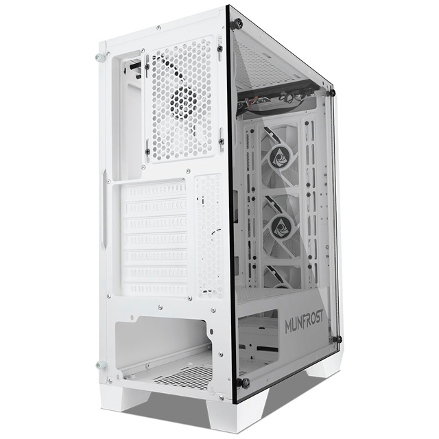 GABINETE MUNFROST LUFT BLANCO MESH CRISTAL TEMPLADO ATX 4 VENTILADORES ARGB CONTROLADOR