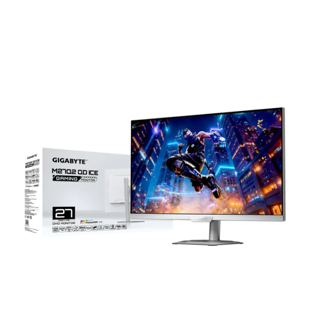 Monitor Gamer Plano GIGABYTE M27Q2 QD ICE | 27" | 2560 x 1440 (QHD) | IPS | 200Hz | 1ms (GTG) | G-Sync / HDR | HDMI 2.0 / DisplayPort 1.4 / USB-C / USB-A / Jack 3.5mm | Blanco | M27Q2 ICE