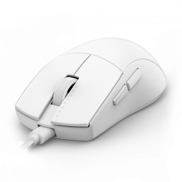 Mouse Gamer Alámbrico Redragon K1NG M724 | 12400 DPI | Sensor Óptico Pixart 3327 | Ultraligero | 42 g | 5 Botones Programables | Blanco | M724W