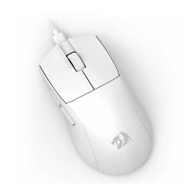 Mouse Gamer Alámbrico Redragon K1NG M724 | 12400 DPI | Sensor Óptico Pixart 3327 | Ultraligero | 42 g | 5 Botones Programables | Blanco | M724W