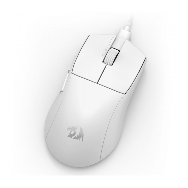 Mouse Gamer Alámbrico Redragon K1NG M724 | 12400 DPI | Sensor Óptico Pixart 3327 | Ultraligero | 42 g | 5 Botones Programables | Blanco | M724W