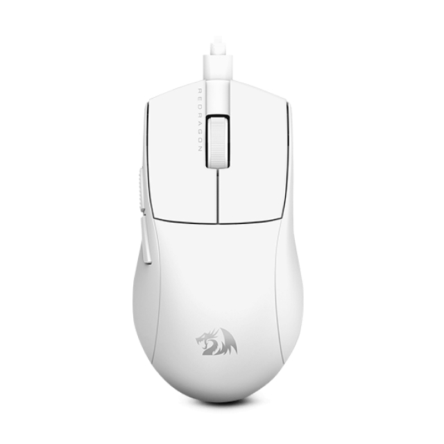 Mouse Gamer Alámbrico Redragon K1NG M724 | 12400 DPI | Sensor Óptico Pixart 3327 | Ultraligero | 42 g | 5 Botones Programables | Blanco | M724W