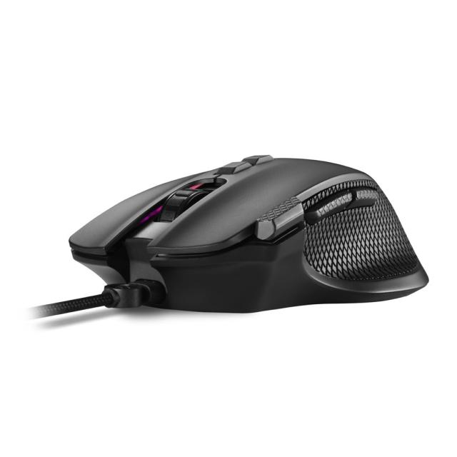 Mouse Gamer Alámbrico Sharkoon SHARK Force 3 | 400 a 12,800 DPI | Sensor Óptico A825 | 8 Botones | Conexión USB-A | RGB | Negro | M-FORCE3