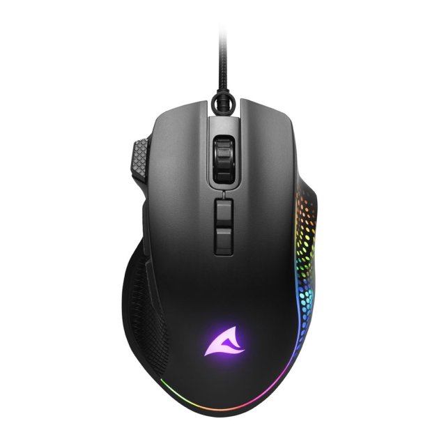 Mouse Gamer Alámbrico Sharkoon SHARK Force 3 | 400 a 12,800 DPI | Sensor Óptico A825 | 8 Botones | Conexión USB-A | RGB | Negro | M-FORCE3
