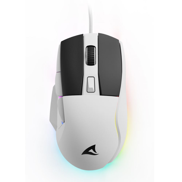 Mouse Gamer Alámbrico Sharkoon SKILLER SGM35 | 400 a 6,400 DPI | Sensor Óptico ATG4090 | 6 Botones | Conexión USB-A | RGB | Blanco | M-SGM35W