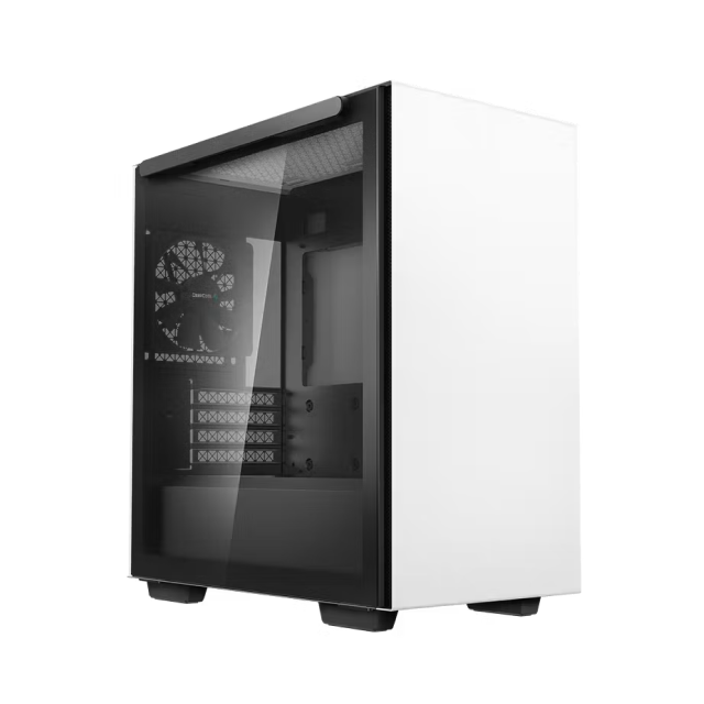 Gabinete DeepCool MACUBE 110 WH | Mini Torre | Micro-ATX / Mini-ITX | USB-A 3.0 | Incluye 1 Ventilador | Cristal Templado Magnético | Blanco | MACUBE 110 WH